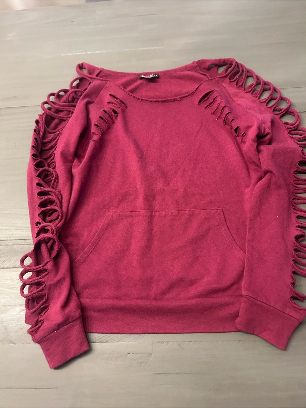 VENUS Raspberry Cutout Shoulder Sweatshirt - Picture 3 of 4